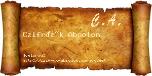Czifrák Absolon névjegykártya